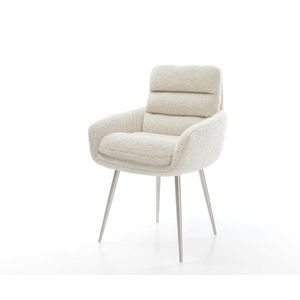 Jedálenská stolička Abelia-Flex s opierkami teddy látka béžová 4-nohá vyobraziť