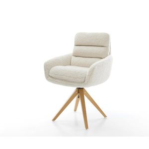 Jedálenská stolička Abelia-Flex s opierkami teddy látka béžová drevená vyobraziť