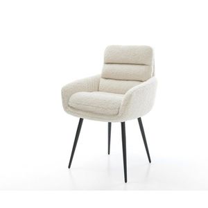 Jedálenská stolička Abelia-Flex s opierkami teddy látka béžová 4-nohá vyobraziť