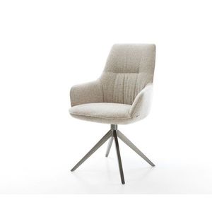 Jedálenská stolička Zelia-Flex s opierkami tkanina mäkký béžová široká vyobraziť