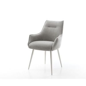 Jedálenská stolička Alja-Flex s opierkami texturovaná látka mäkký sivá vyobraziť