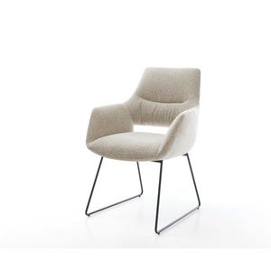 Jedálenská stolička Yago-Flex s opierkami tkanina mäkká béžová tenká vyobraziť