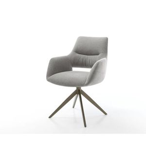 Jedálenská stolička Yago-Flex s opierkami texturovaná látka mäkká sivá vyobraziť