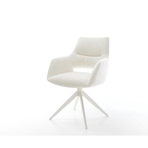 Jedálenská stolička Yago-Flex s opierkami bouclé mäkký béžová krížová vyobraziť