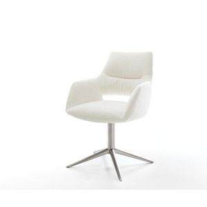 Jedálenská stolička Yago-Flex s opierkami bouclé mäkký béžová podstava vyobraziť