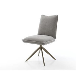 Jedálenská stolička Lelio-Flex štruktúrovaná látka mäkká sivá krížová vyobraziť