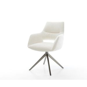 Jedálenská stolička Yago-Flex s opierkami bouclé mäkký béžová krížová vyobraziť