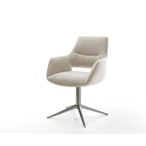 Jedálenská stolička Yago-Flex s opierkami tkanina mäkká béžová krížová vyobraziť