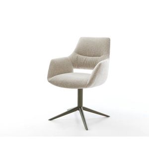 Jedálenská stolička Yago-Flex s opierkami tkanina mäkká béžová krížová vyobraziť