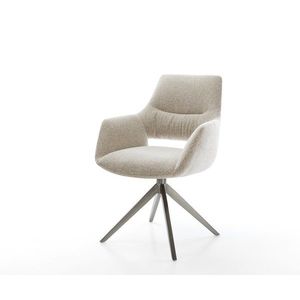 Jedálenská stolička Yago-Flex s opierkami tkanina mäkká béžová krížová vyobraziť