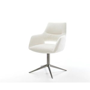 Jedálenská stolička Yago-Flex s opierkami bouclé mäkký béžová podstava vyobraziť