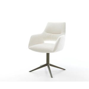 Jedálenská stolička Yago-Flex s opierkami bouclé mäkký béžová podstava vyobraziť