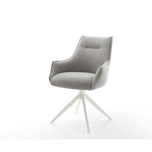 Jedálenská stolička Alja-Flex s opierkami texturovaná látka mäkká sivá vyobraziť