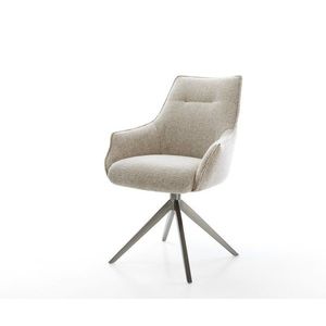 Jedálenská stolička Alja-Flex s opierkami tkanina mäkká béžová krížová vyobraziť