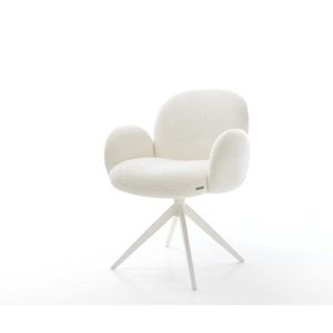 Jedálenská stolička Nube-Flex s opierkami bouclé mäkký béžová krížová vyobraziť