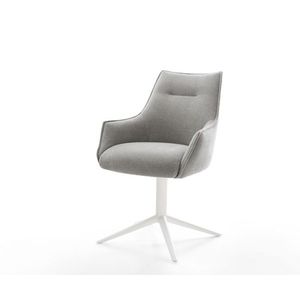 Jedálenská stolička Alja-Flex s opierkami texturovaná látka mäkká sivá vyobraziť