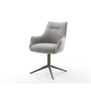 Jedálenská stolička Alja-Flex s opierkami texturovaná látka mäkká sivá vyobraziť