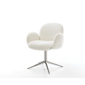 Jedálenská stolička Nube-Flex s opierkami bouclé mäkký béžová kovová vyobraziť