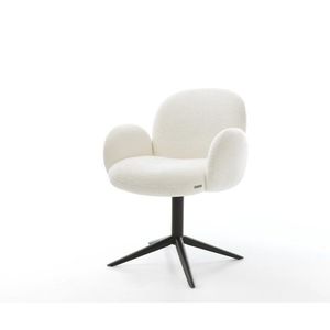 Jedálenská stolička Nube-Flex s opierkami bouclé mäkký béžová čierna vyobraziť