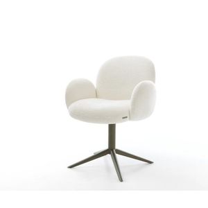 Jedálenská stolička Nube-Flex s opierkami bouclé mäkký béžová podstava vyobraziť