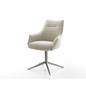 Jedálenská stolička Alja-Flex s opierkami tkanina mäkká béžová krížová vyobraziť