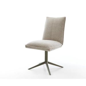 Jedálenská stolička Lelio-Flex tkanina mäkký béžová krížová podstava vyobraziť