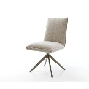 Jedálenská stolička Lelio-Flex tkanina mäkká béžová krížová podstava vyobraziť