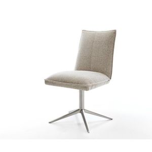Jedálenská stolička Lelio-Flex tkanina mäkká béžová kovová podstava vyobraziť