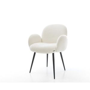 Jedálenská stolička Nube-Flex s opierkami bouclé mäkký béžová 4-nohá vyobraziť