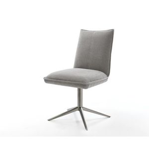 Jedálenská stolička Lelio-Flex texturovaná látka mäkký sivá krížová vyobraziť