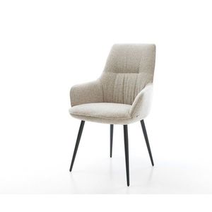 Jedálenská stolička Zelia-Flex s opierkami tkanina mäkký béžová 4-nohá vyobraziť