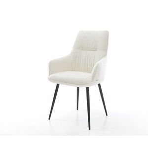 Jedálenská stolička Zelia-Flex s opierkami bouclé mäkký béžová 4-nohá vyobraziť