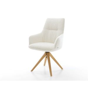 Jedálenská stolička Zelia-Flex s opierkami bouclé mäkký béžová drevená vyobraziť