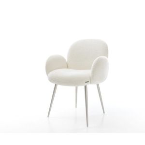 Jedálenská stolička Nube-Flex s opierkami bouclé mäkký béžová 4-nohá vyobraziť