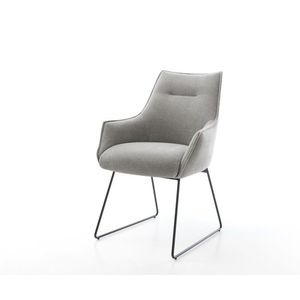 Jedálenská stolička Alja-Flex s opierkami texturovaná látka mäkký sivá vyobraziť