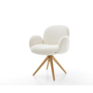 Jedálenská stolička Nube-Flex s opierkami bouclé mäkký béžová drevená vyobraziť