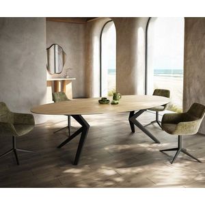 Jedálenský stôl Edge oválny 280x130 keramika Laminam® sabbia dubová vyobraziť