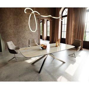 Jedálenský stôl Edge zaoblený 240x120 cm keramika Iris FMG Onice Oro vyobraziť