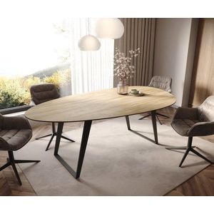 Jedálenský stôl Edge oválny 220x120 cm keramika Laminam® sabbia dubová vyobraziť