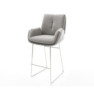 Barová stolička Clea-Flex texturovaná látka mäkká sivá tenká podstava vyobraziť