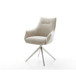 Jedálenská stolička Alja-Flex s opierkami tkanina mäkká béžová krížová vyobraziť