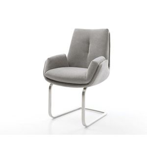 Konzolová jedálenská stolička Clea-Flex texturovaná látka mäkký sivá vyobraziť