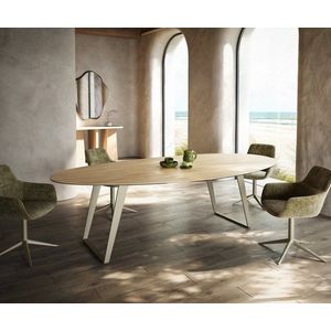 Jedálenský stôl Edge oválny 280x130 cm keramika Laminam® sabbia dubová vyobraziť