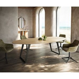 Jedálenský stôl Edge oválny 280x130 cm keramika Laminam® sabbia vyobraziť