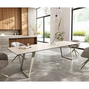 Jedálenský stôl Edge 300x100 cm keramika Laminam® Travertino Bianco vyobraziť
