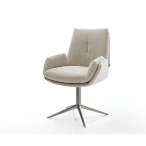 Jedálenská stolička Clea-Flex tkanina mäkký béžová podstava grafitová vyobraziť