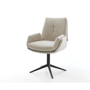 Jedálenská stolička Clea-Flex tkanina mäkký béžová podstava krížová vyobraziť