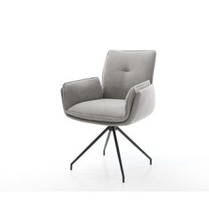 Jedálenská stolička Nela-Flex štruktúrovaná látka mäkký sivá krížová vyobraziť