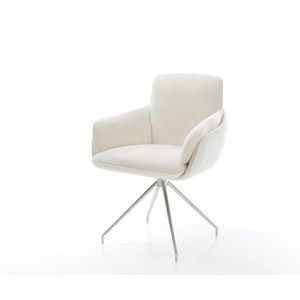 Jedálenská stolička Luan-Flex s opierkami bouclé mäkký béžová krížová vyobraziť