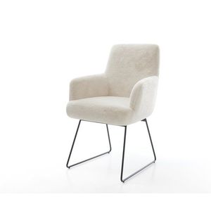 Jedálenská stolička Heira-Flex s opierkami plyšový manšester bielo vyobraziť